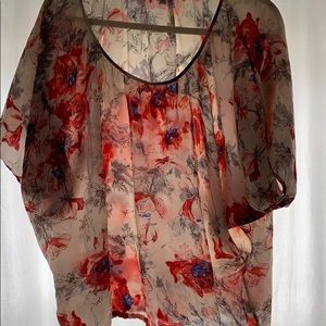 Cabi women’s blouse gypsy floral top 100% silk